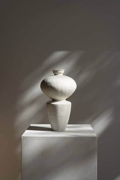 Lebes Vessel in Cream Handmade by Canoa Lab in Spain