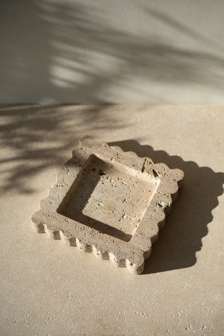 Crafted from a single piece of Indian Green Marble. This elegant, handmade decorative tray features unique color and pattern variations, making each one a one-of-a-kind piece.
