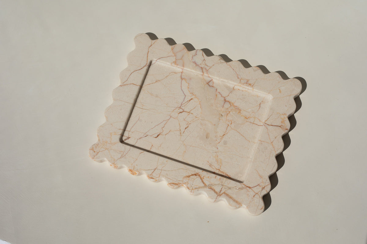 Ornamental home trays like the 810 Tray Havasu can transform ordinary objects into a tableaux of treasured homeware pieces.