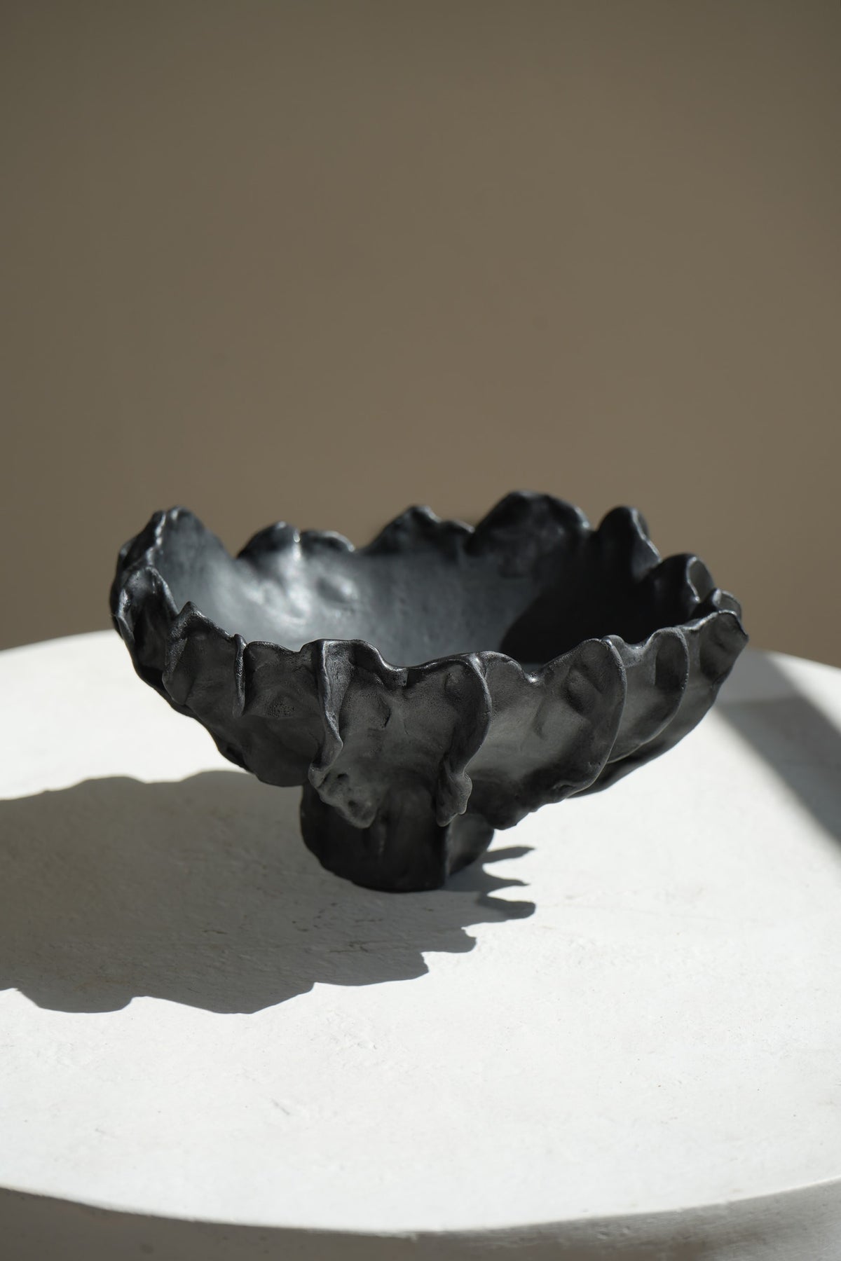 Acropora Ceramic Handsculpted Vase in Black INK by AA Ceramics Work of Art Inspired by Coral Reefs. Luxury Home Decor