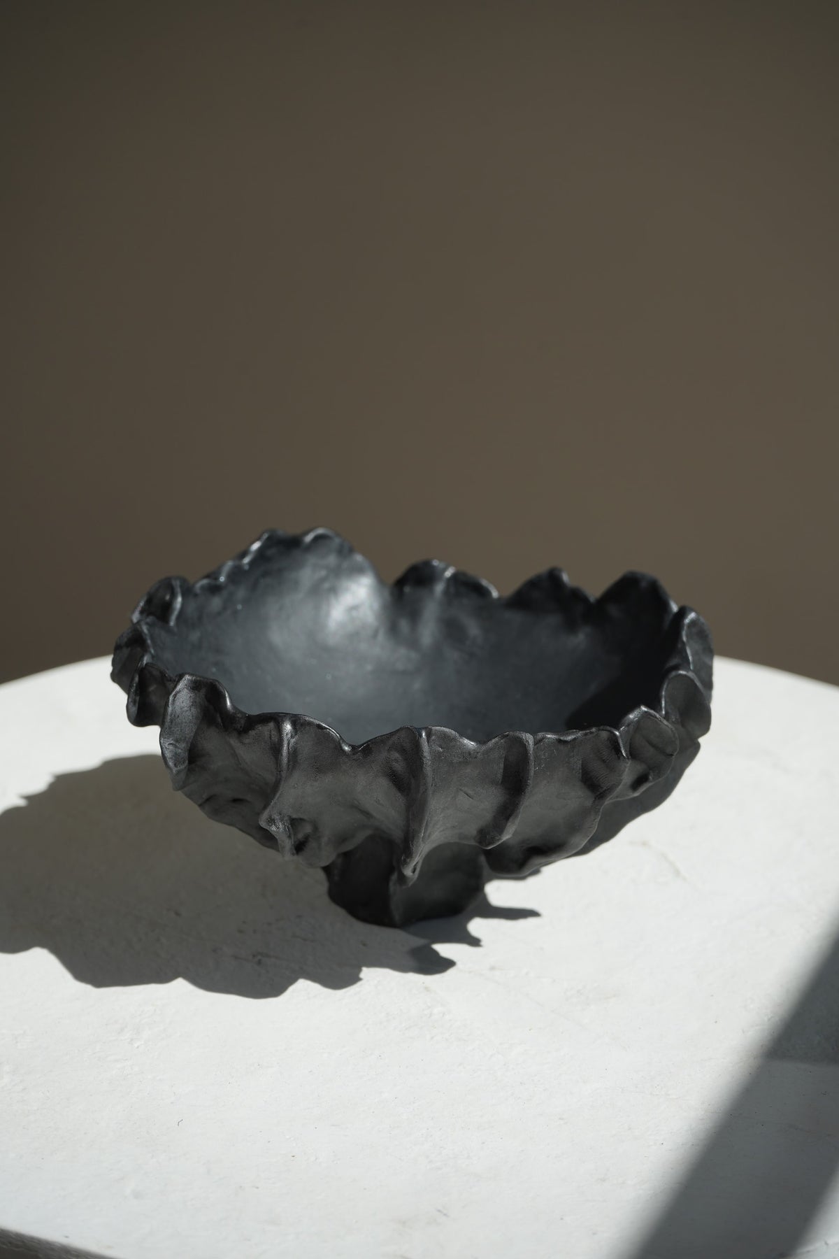 Acropora Ceramic Handsculpted Vase in Black INK by AA Ceramics Work of Art Inspired by Coral Reefs. Luxury Home Decor
