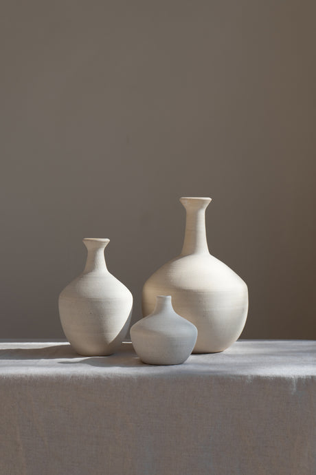 Handmade Bud Vase In Cream Beige by Sombra Unique One of a Kind Home Decor Gift