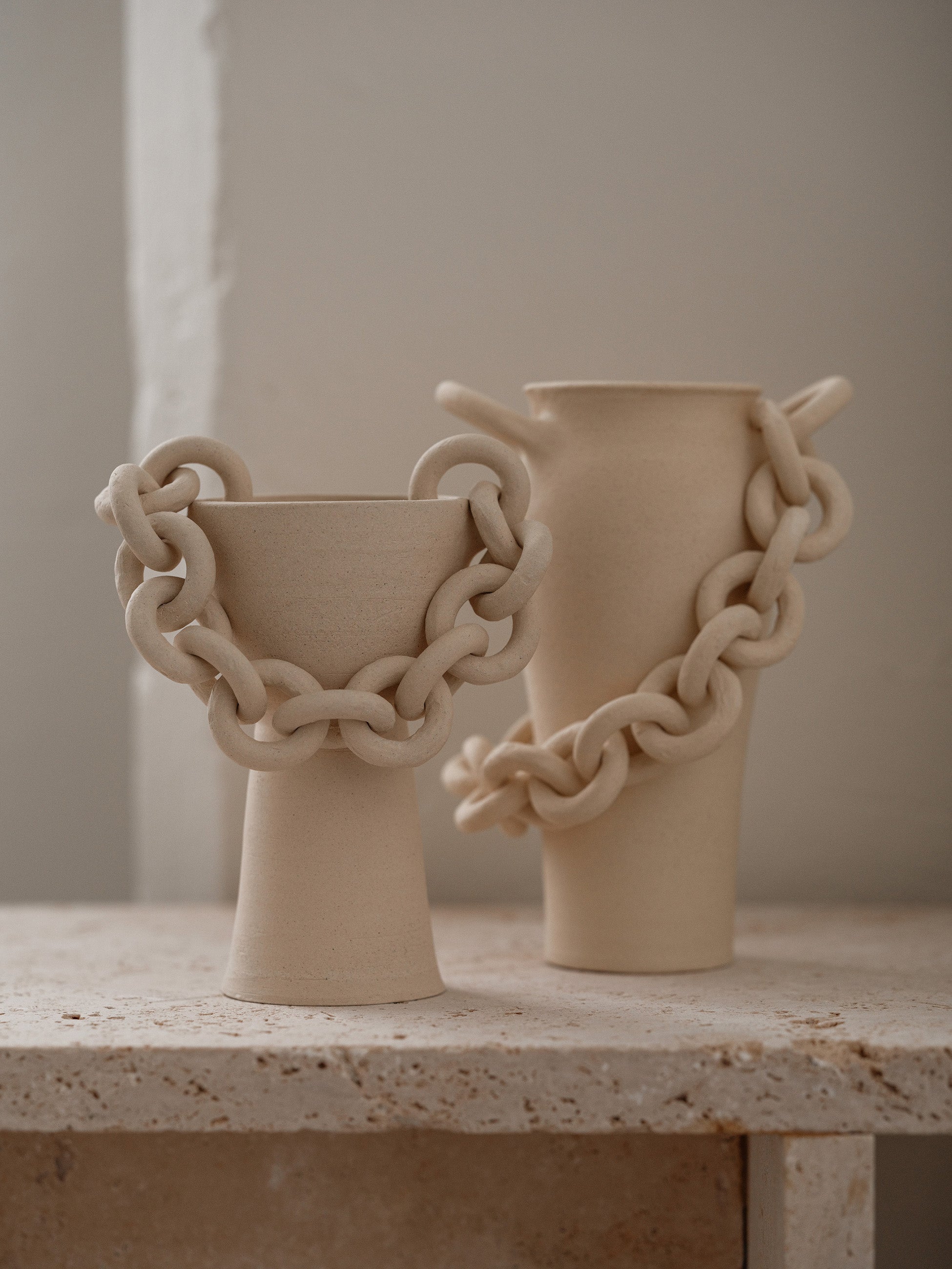 MORA CHAINED VESSEL — LUXURY HANDMADE VASE — TWIG & BEETLE – INK +
