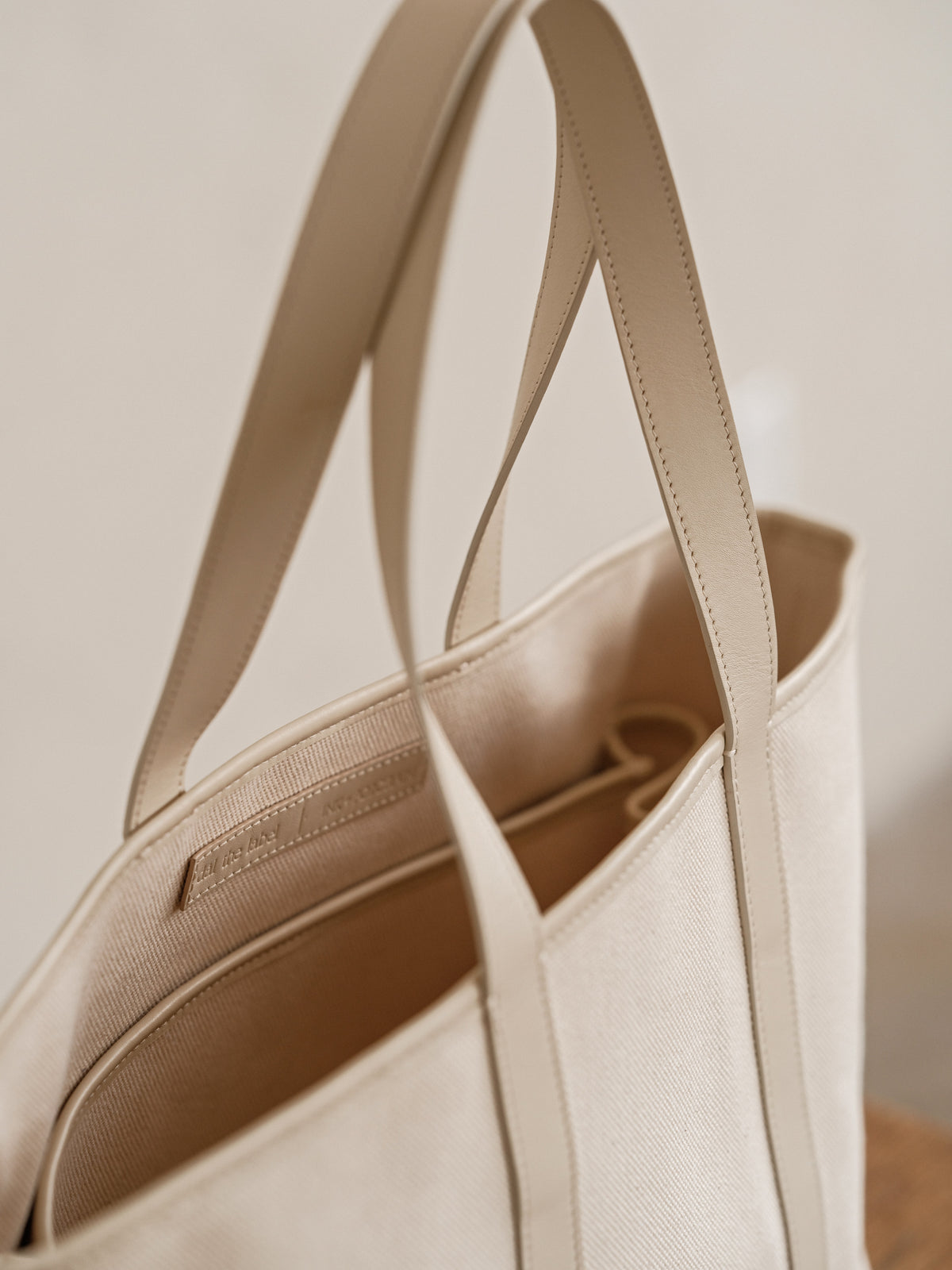 The Structured Tote Bag Luxury Canvas and Leather Work Bag INK + PORCELAIN x Dāl the Label