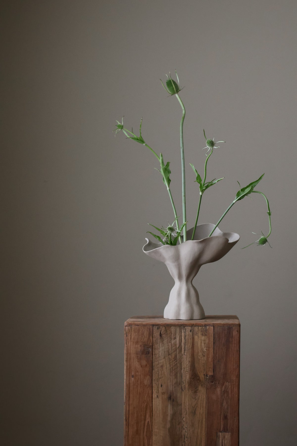 Zenith Sculptural Vessel is a contrasting sculpture with a  beautiful balance of voluminous curves and soft ripples