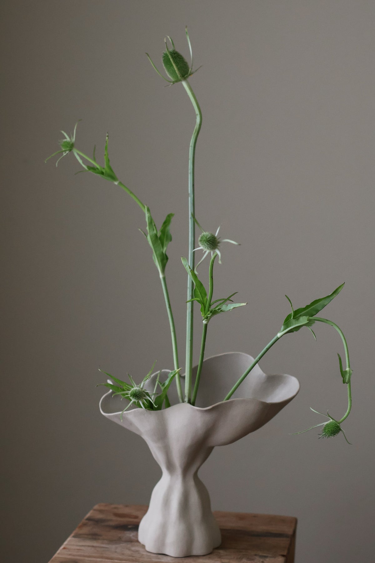 Zenith Sculptural Vessel is a contrasting sculpture with a  beautiful balance of voluminous curves and soft ripples