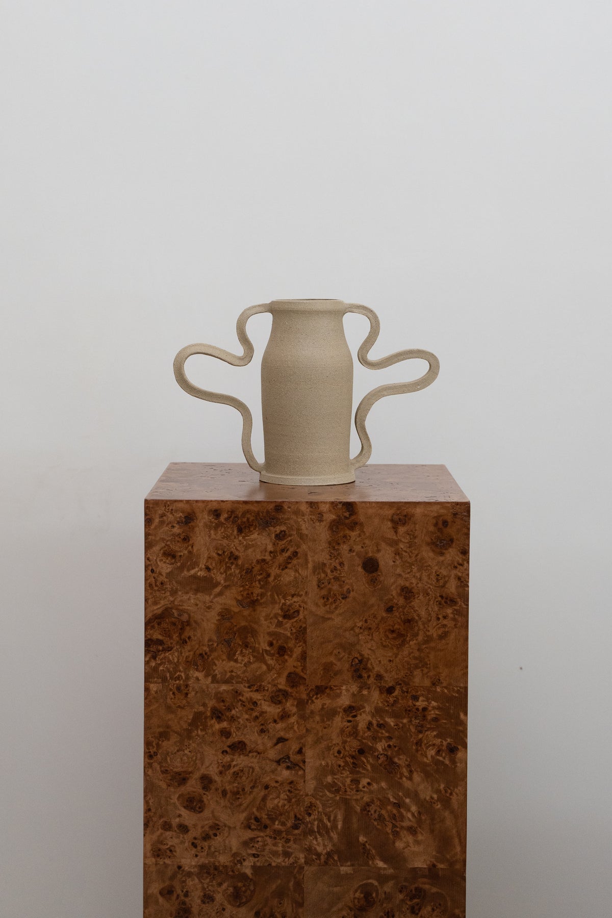 Ceramic Curvy Amphora Vase in Dune Tan Handmade by Kuu Pottery available exclusively on INK + PORCELAIN - Artful Objects Designed by Women