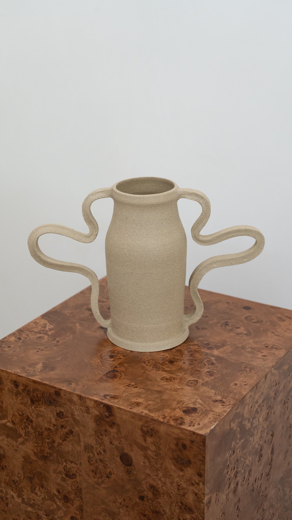Ceramic Curvy Amphora Vase in Dune Tan Handmade by Kuu Pottery available exclusively on INK + PORCELAIN - Artful Objects Designed by Women