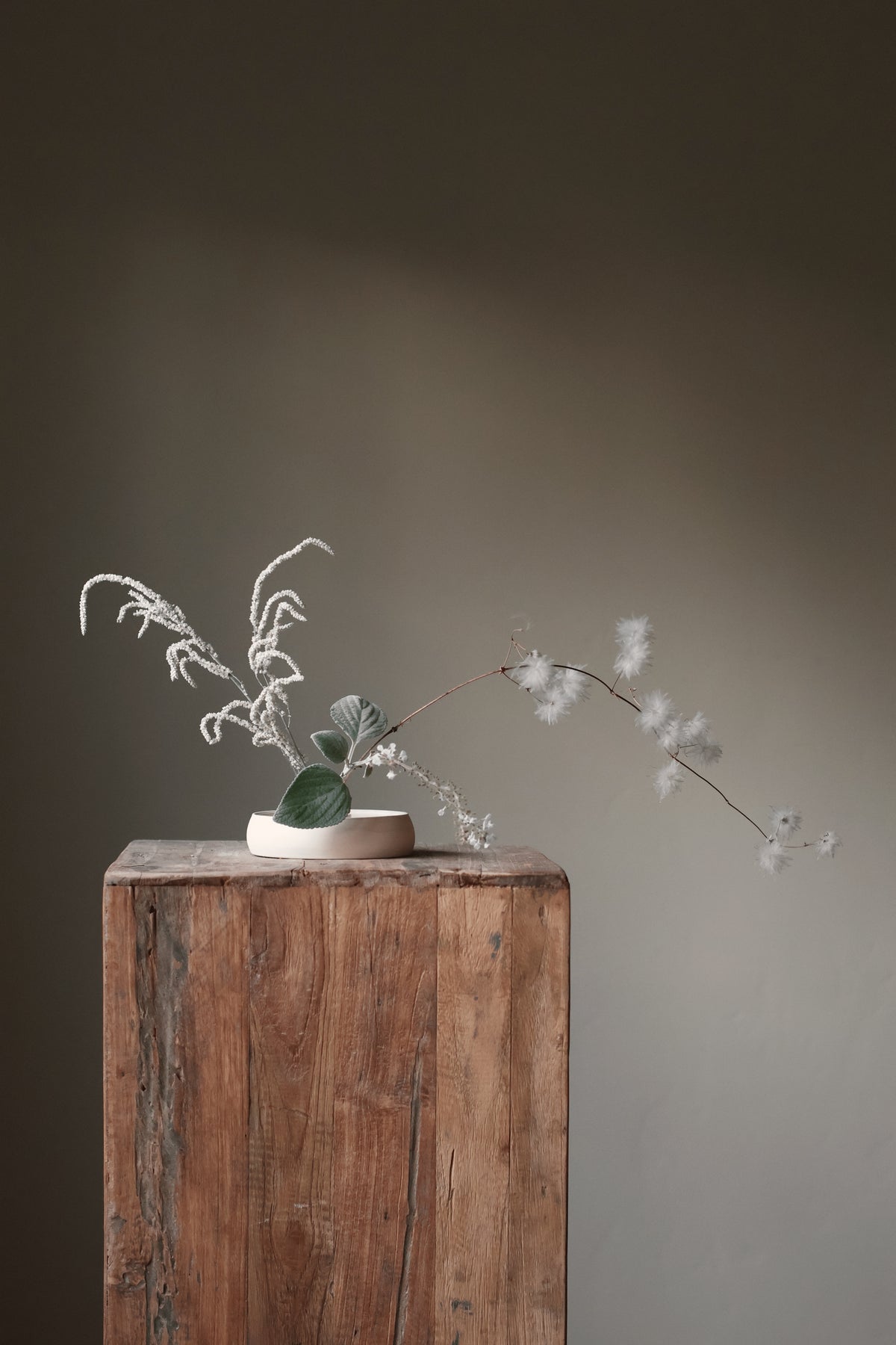 Ikebana Vessel Floral Arrangement Handmade Cream Ceramic by Ekua Ceramics Minimal Design