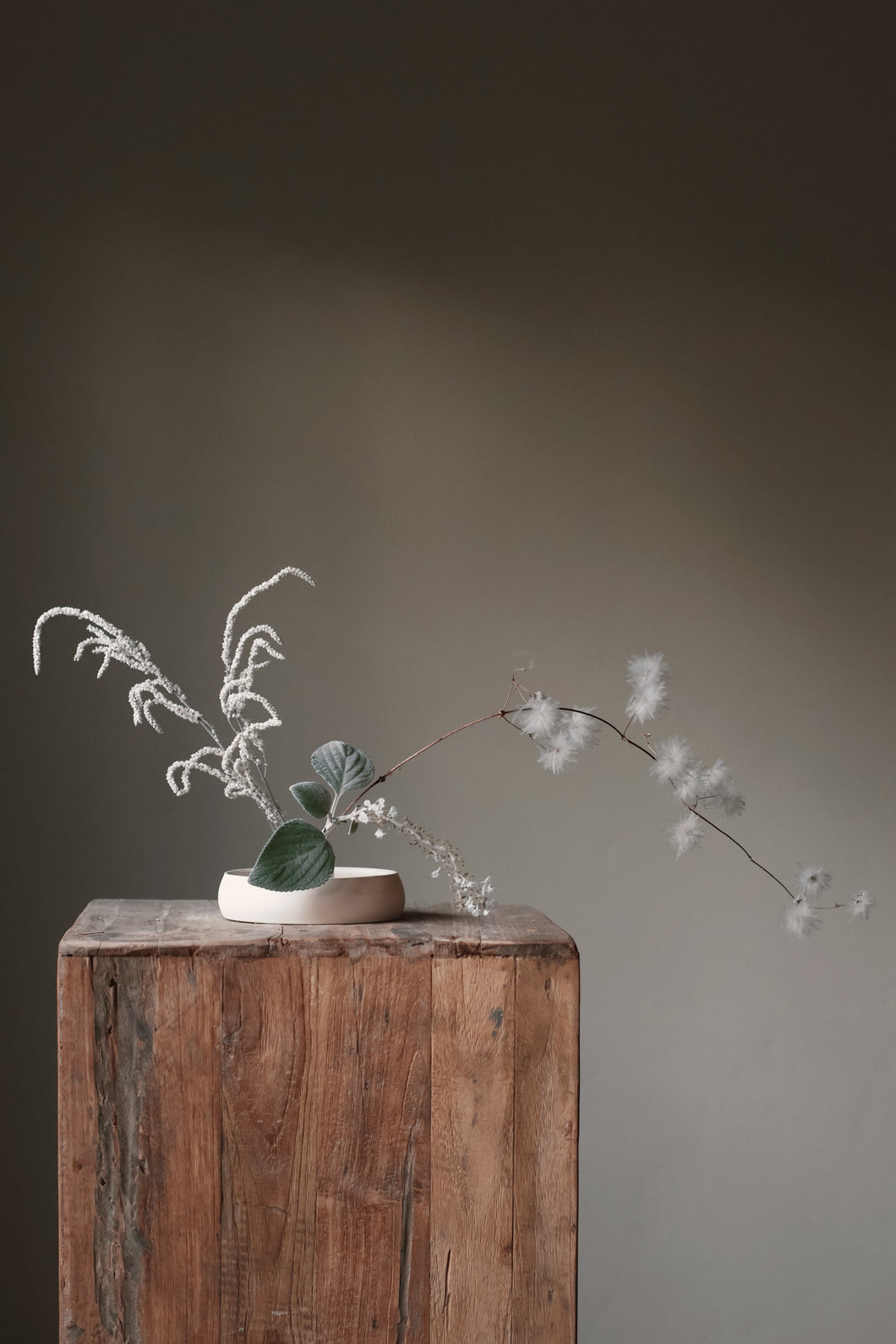 Ikebana Vessel Floral Arrangement Handmade Cream Ceramic by Ekua Ceramics Minimal Design