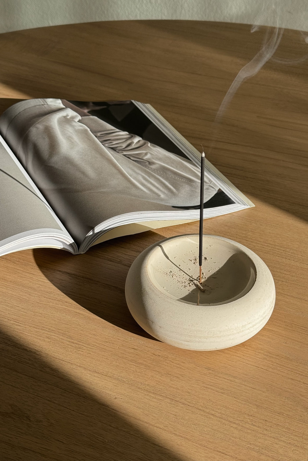 Cream Quartzite Incense Holder Handmade by SOMBRA for Daily Rituals