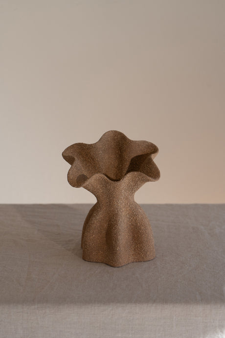 Flared Sculptural Vessel in Canyon Brown Handmade Ceramics Home Decor