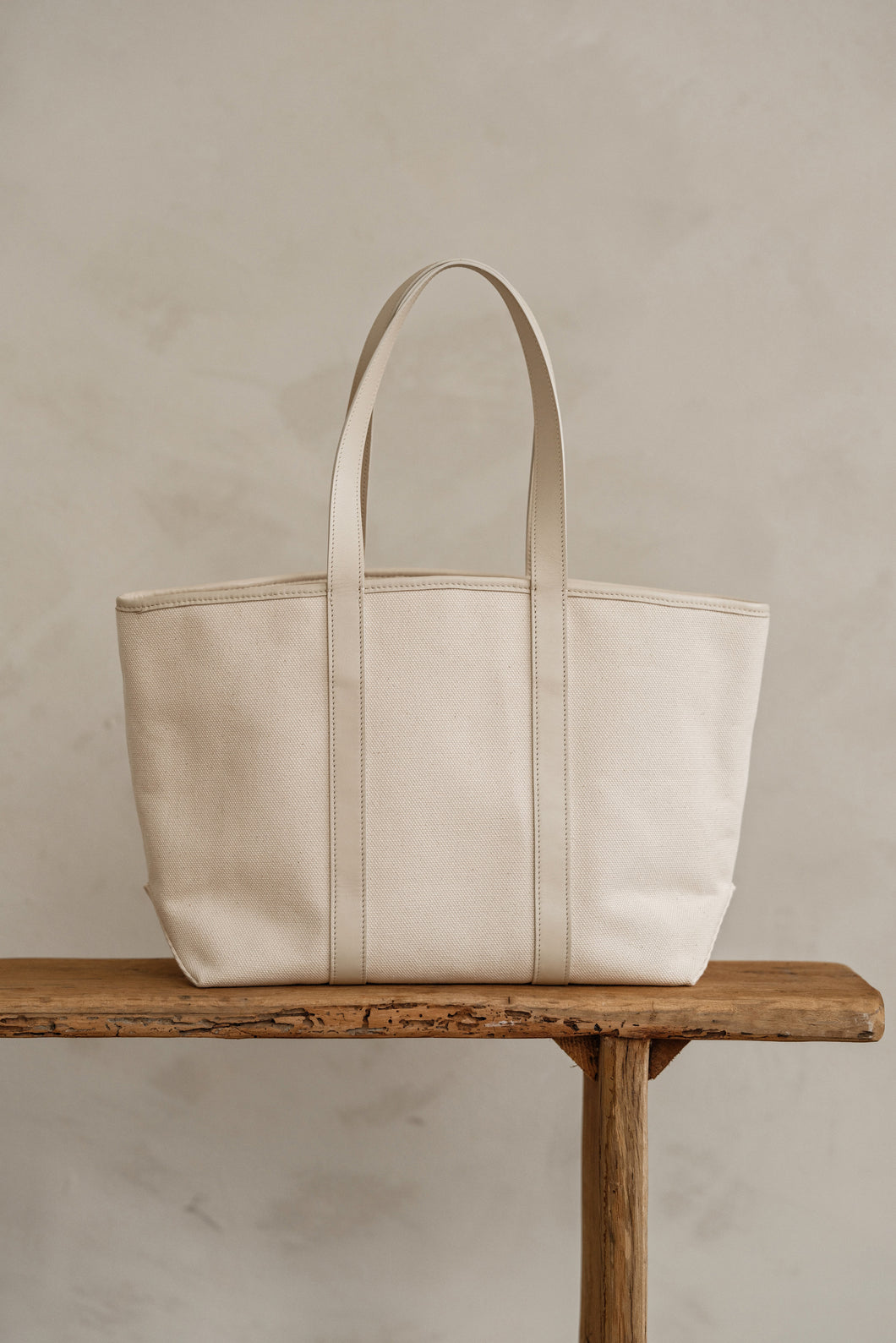 The Structured Tote Bag Luxury Canvas and Leather Work Bag INK + PORCELAIN x Dāl the Label