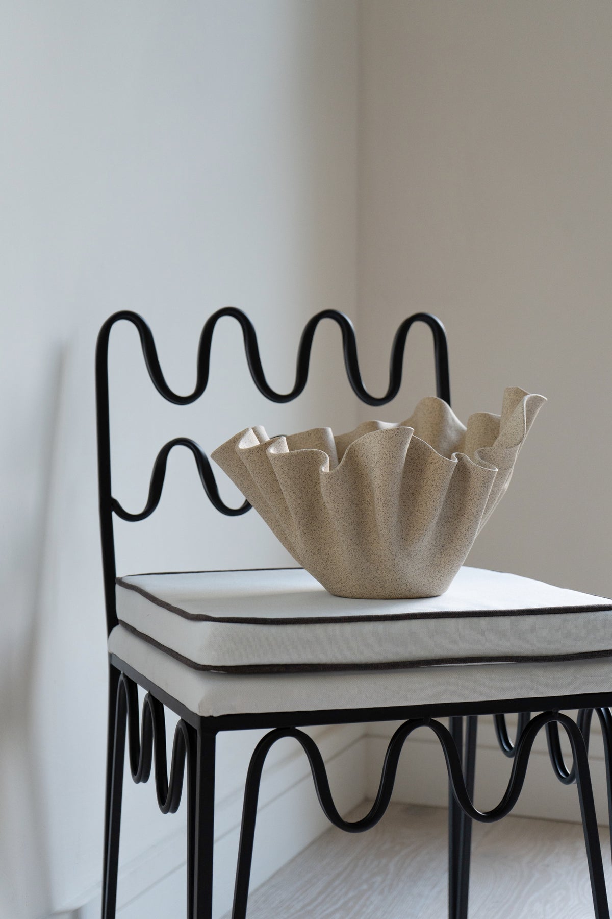 Ruffle Bowl Home Decor Ceramic Handmade Art Object Interior Design Decorative