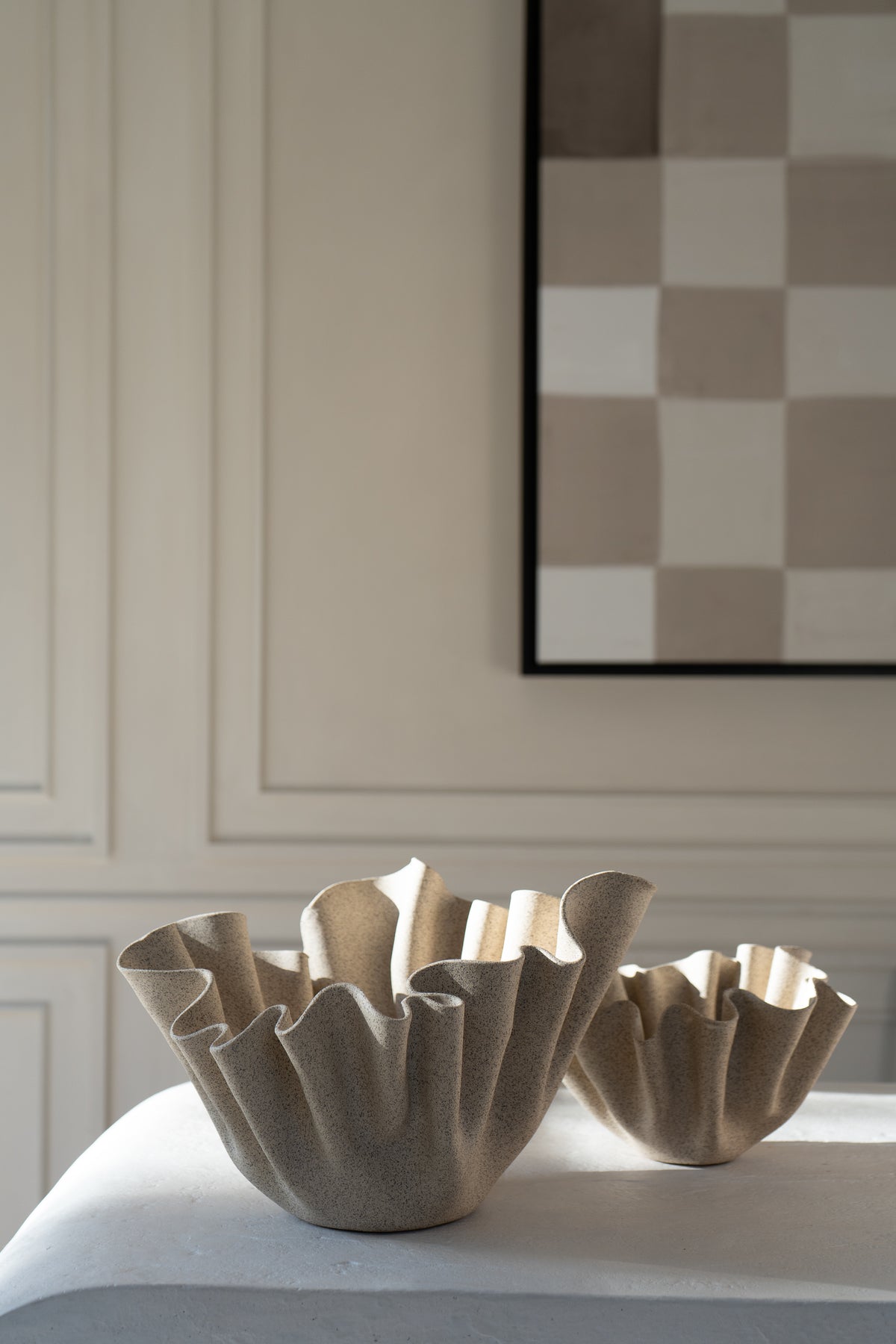 Ruffle Bowl Home Decor Ceramic Handmade Art Object Interior Design Decorative