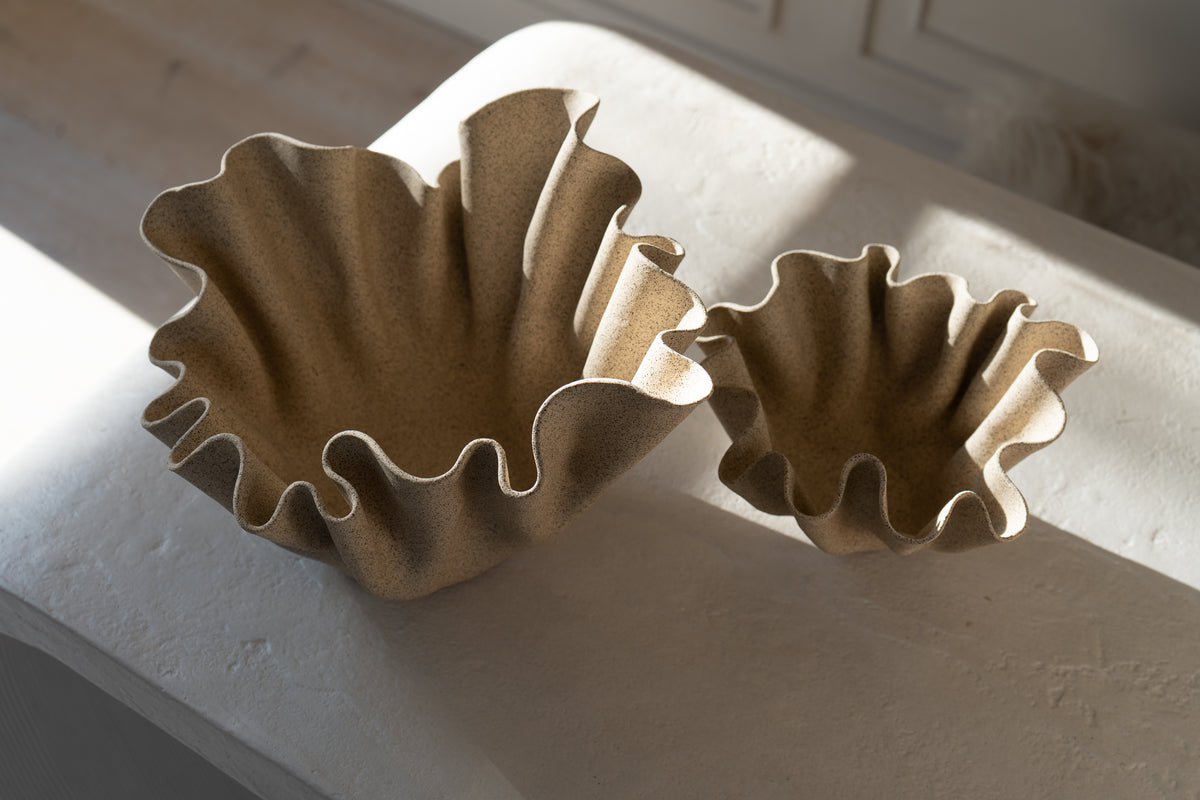 Ruffle Bowl Home Decor Ceramic Handmade Art Object Interior Design Decorative