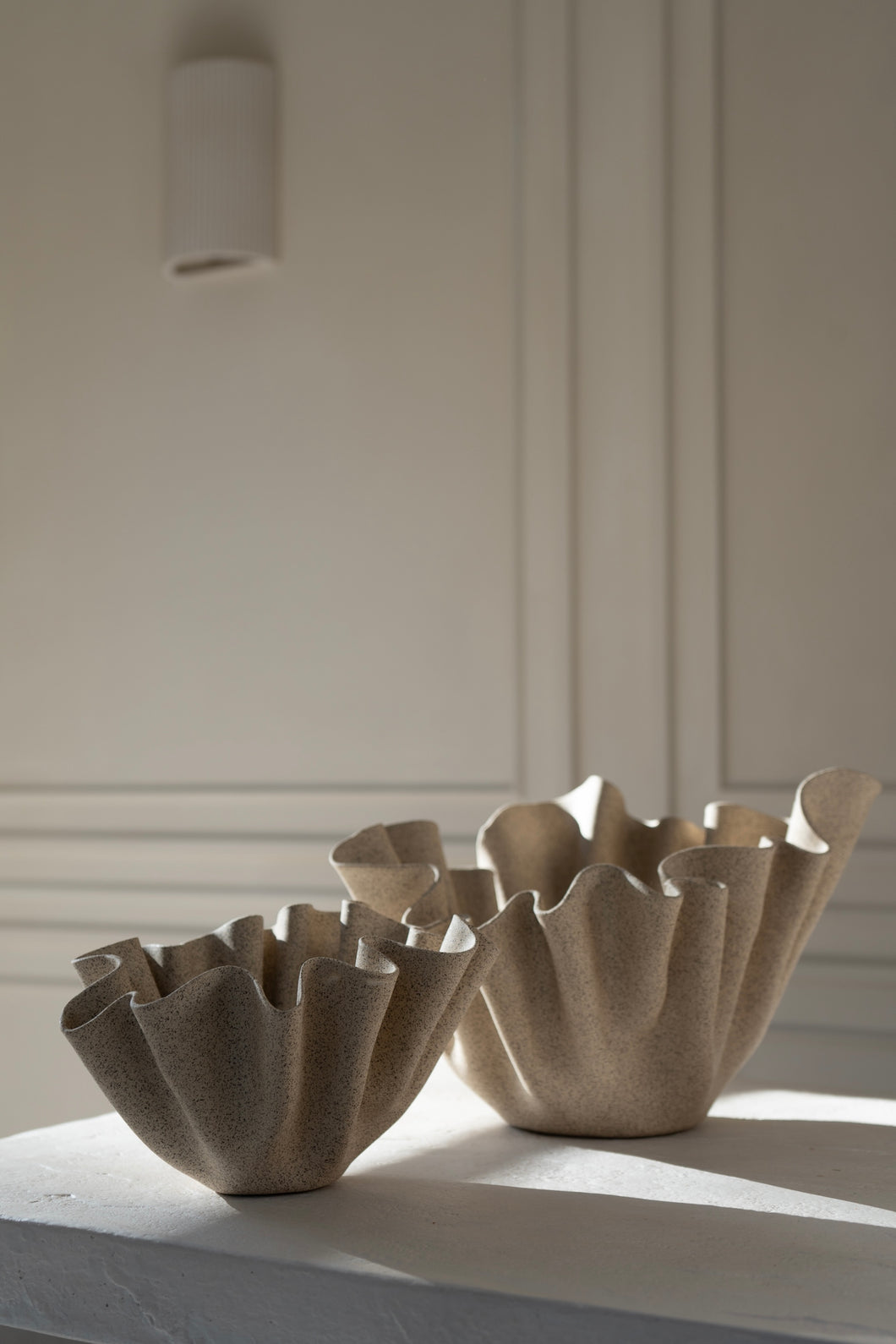 Ruffle Bowl Home Decor Ceramic Handmade Art Object Minimal Interior Design Decorative