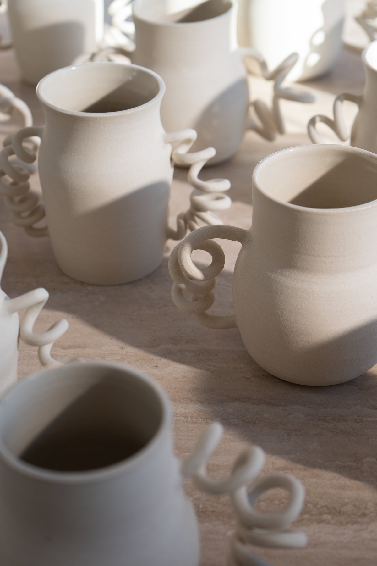 Unique Vase with Spring Handles Handmade Home Decor Ceramic Art Object Interior Design Decorative