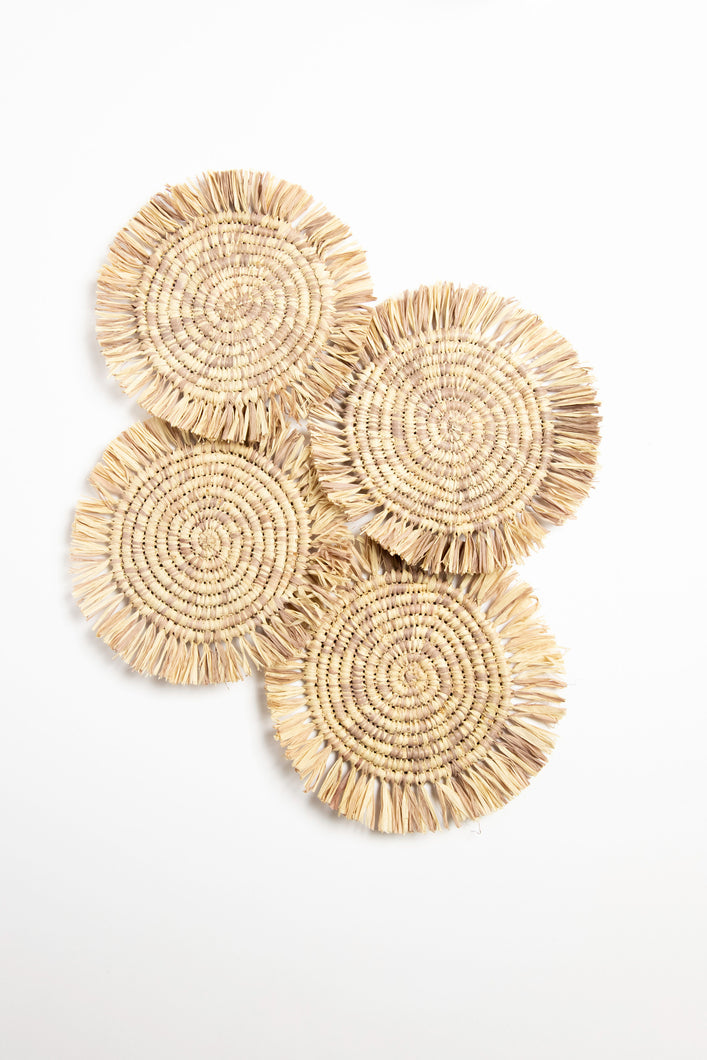 Raffia Coasters Handmade by Women Artisans in Morocco