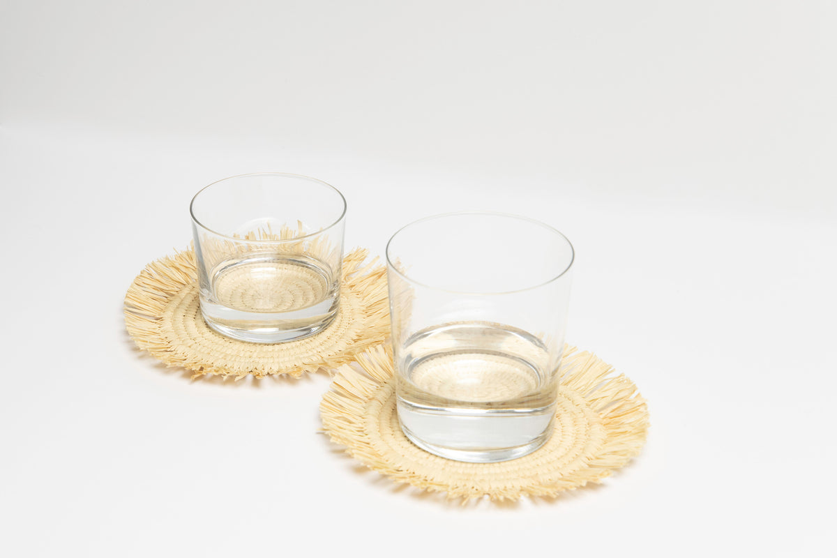 Raffia Coasters Handmade by Women Artisans in Morocco