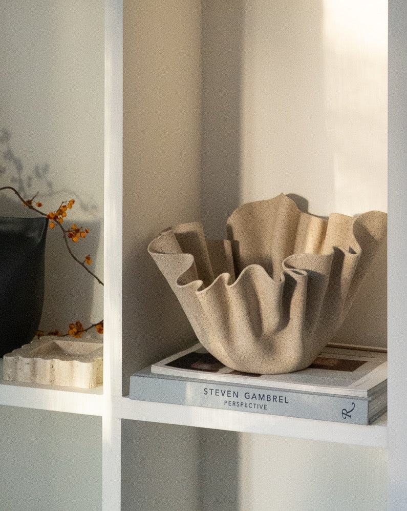 Ruffle Bowl Home Decor Ceramic Handmade Art Object Interior Design Decorative